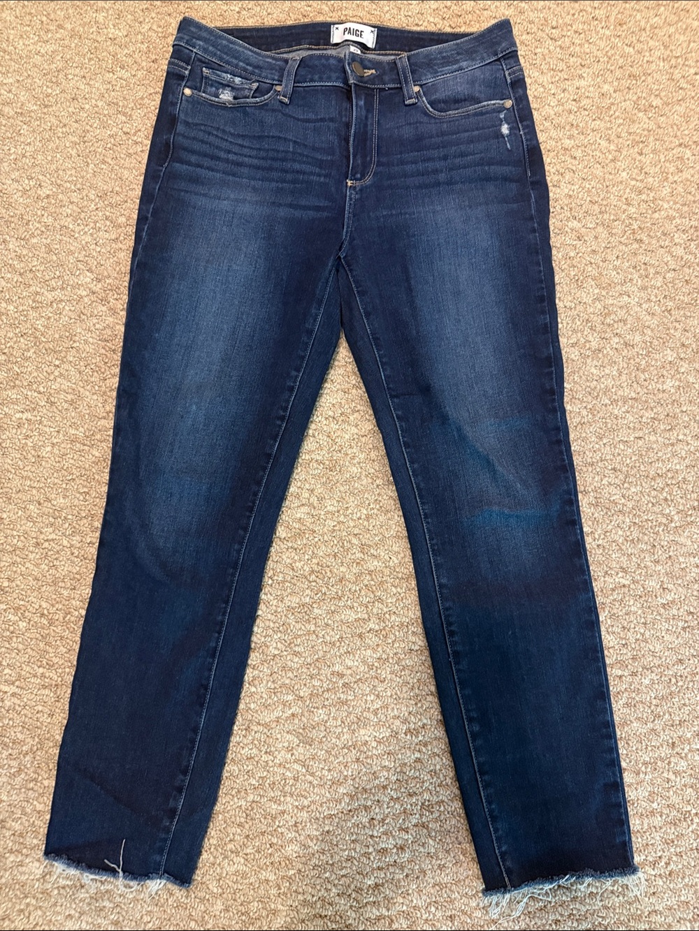 PAIGE Kylie Crop - Dark Blue Destructed